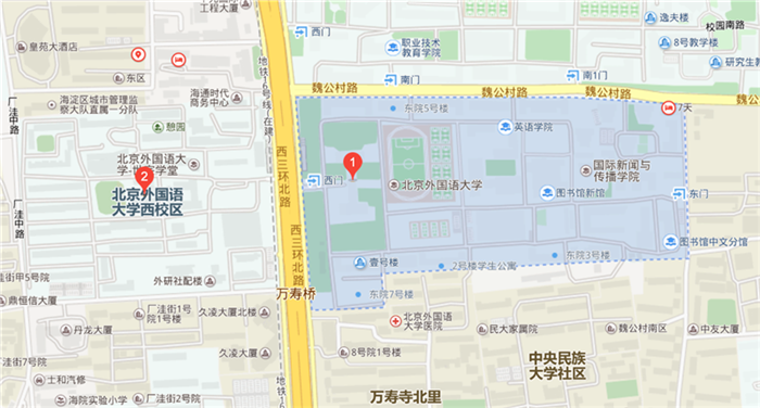 北京外国语大学学校地图